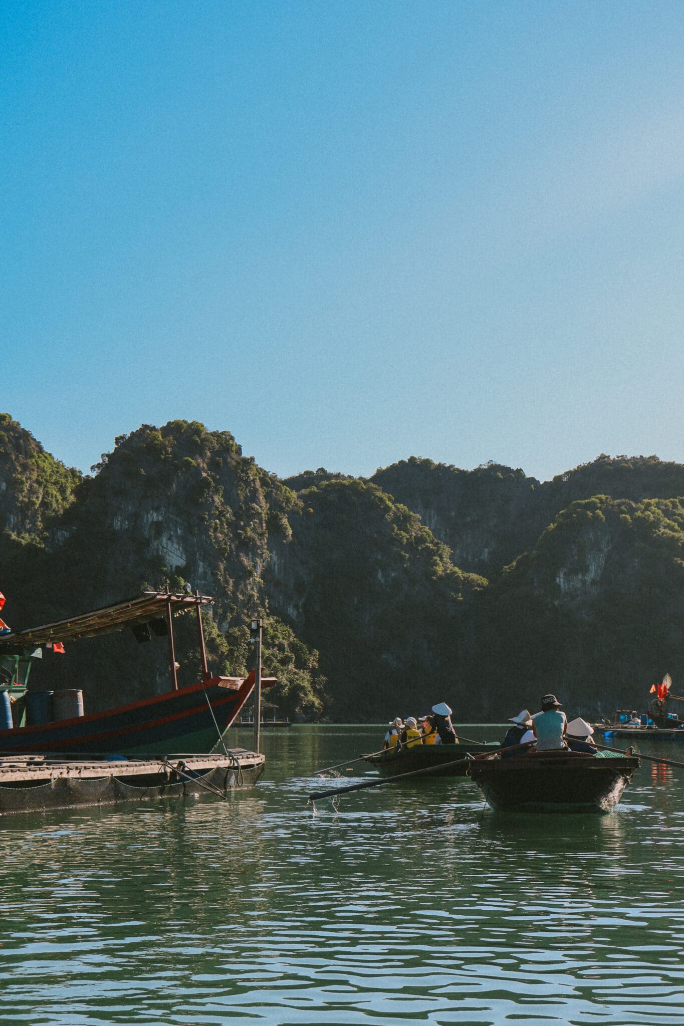 L'Amour Junk on a private Ha Long Bay cruise with karst mountains