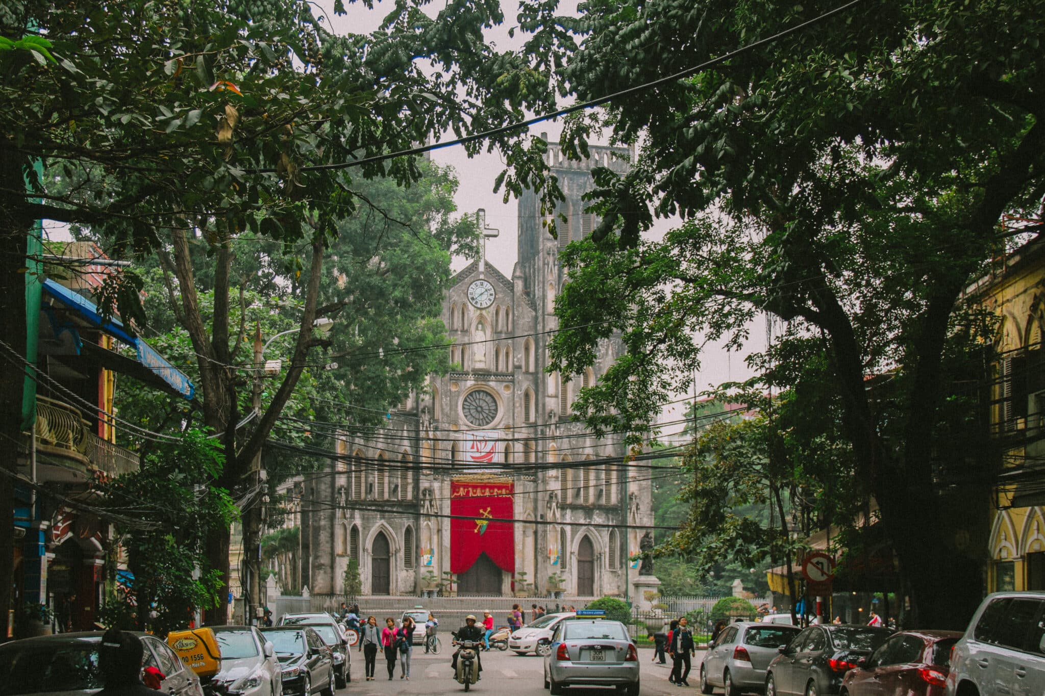 St. Joseph's Cathedral in Hanoi's Old Quarter, a popular tourist destination.