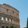 Rome Colosseum view with trees, perfect for a Jet2CityBreak to Rome.